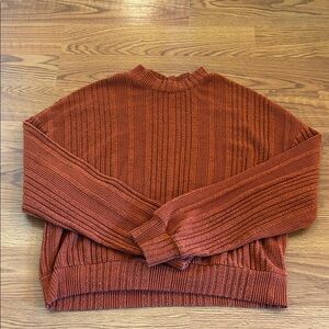 Women’s Ribbed Rust Brown Sweater